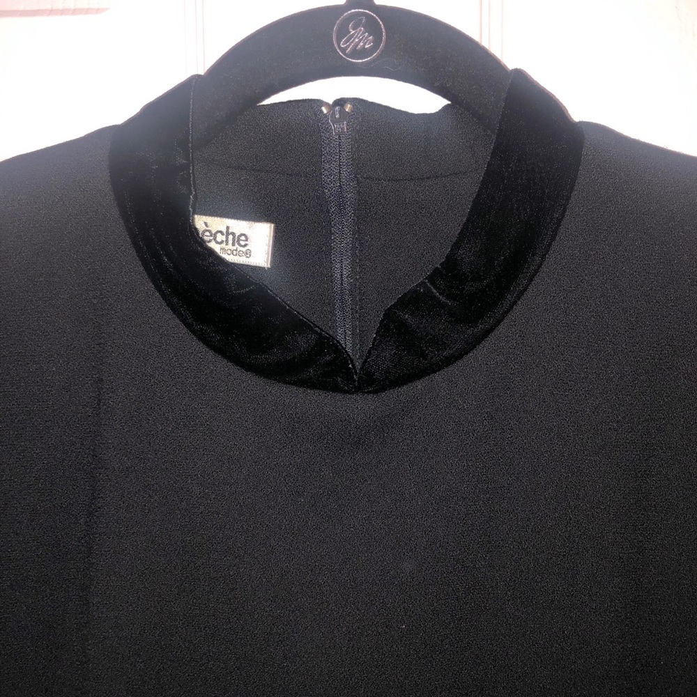 Vintage dépèche mode velvet accent dress